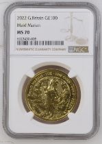 2022 Gold 100 Pounds (1 oz.) Maid Marian NGC MS 70