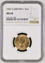 1967 Gold Sovereign NGC MS 66