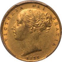 1872 M Gold Sovereign Shield PCGS MS62