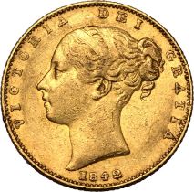 1842 Gold Sovereign Closed 2 Very Fine