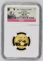 China: People's Republic 2017 Gold 100 Yuan NGC MS 70