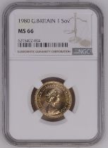 1980 Gold Sovereign NGC MS 66