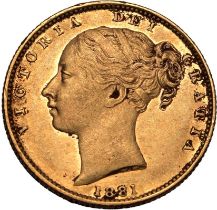 1881 S Gold Sovereign Shield