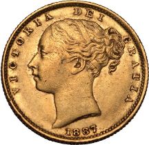 1887 S Gold Sovereign Shield