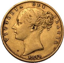 1849 Gold Sovereign Test cut