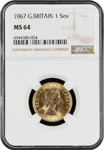 1967 Gold Sovereign NGC MS 64