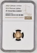 2022 Gold 1/4 Sovereign Platinum Jubilee Proof NGC PF 70 ULTRA CAMEO