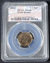 2012 Gold Half-Sovereign Diamond Jubilee Single Finest PCGS MS68