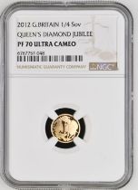 2012 Gold 1/4 Sovereign Diamond Jubilee Proof NGC PF 70 ULTRA CAMEO