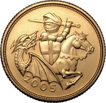 2005 Gold Sovereign Reworked St. George
