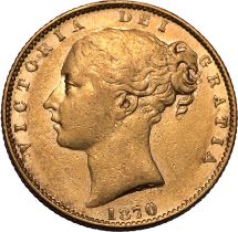 1870 Gold Sovereign WW raised