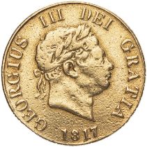 1817 Gold Half-Sovereign Ex-mount, polished