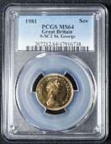 1981 Gold Sovereign PCGS MS64