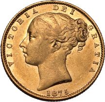 1875 S Gold Sovereign Shield