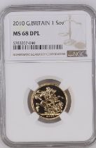 2010 Gold Sovereign NGC MS 68 DPL