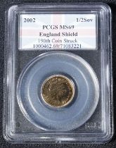 2002 Gold Half-Sovereign Golden Jubilee Equal-finest PCGS MS69