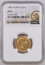 1908 P Gold Sovereign NGC MS 62