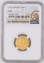 1817 Gold Half-Sovereign NGC VG 8