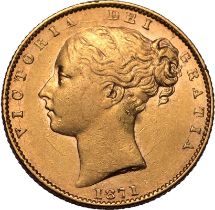 1871 Gold Sovereign Shield