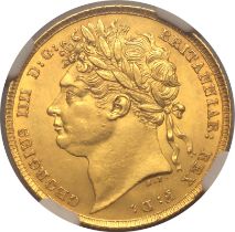 1822 Gold Sovereign NGC MS 62+