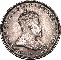 Australia Edward VII 1910 Silver 1 Shilling About extremely fine, edge knocks