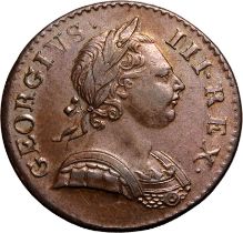 1770 Copper Halfpenny About extremely fine