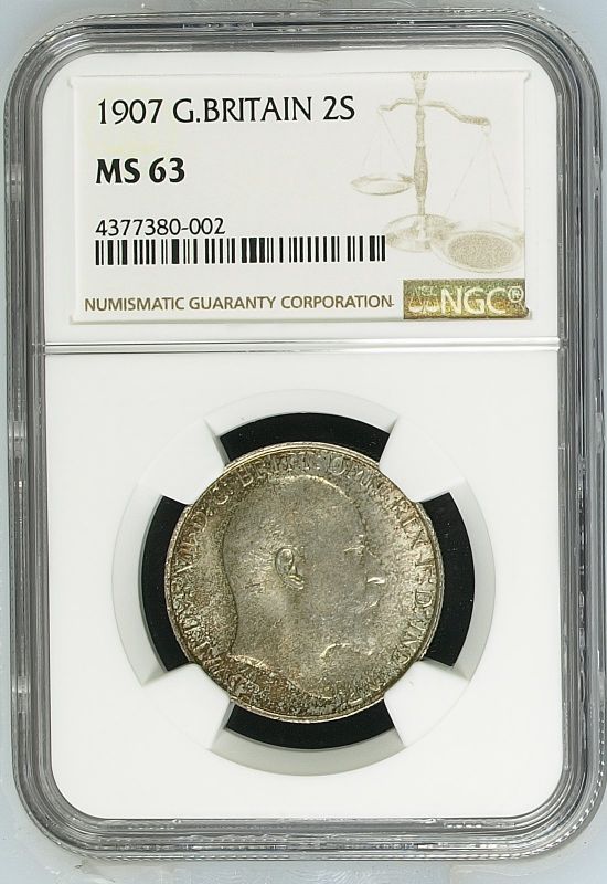 1907 Silver Florin NGC MS 63 - Image 3 of 4
