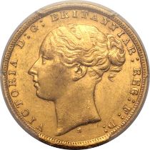 1872 S Gold Sovereign St George PCGS MS62