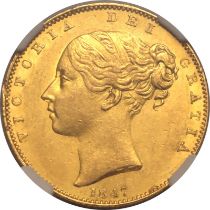 1847 Gold Sovereign NGC MS 62