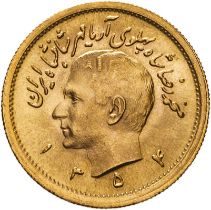 Iran: Kingdom Mohammad Reza Shah 1354 SH (1975) Gold Pahlavi Uncirculated