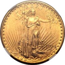 United States 1924 Gold 20 Dollars Saint-Gaudens; Double Eagle NGC MS 65+