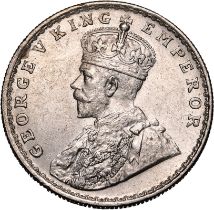 India: British George V 1918 Silver 1 Rupee Mint state