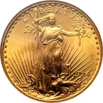 United States 1924 Gold 20 Dollars Saint-Gaudens; Double Eagle NGC MS 65