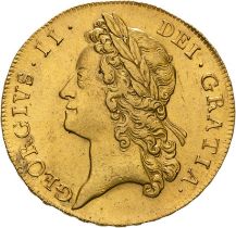 1738 Gold 5 Guineas Good very fine