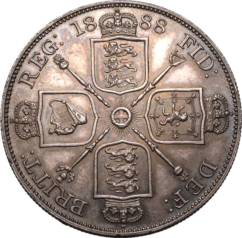 1888 Silver Double Florin About extremely fine, toned - Image 2 of 2