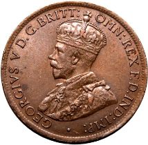 Australia George V 1911 Copper Halfpenny About mint state