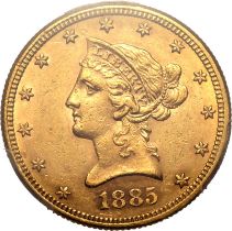 United States: Eagle Liberty Head 1885 Gold 10 Dollars PCGS AU58