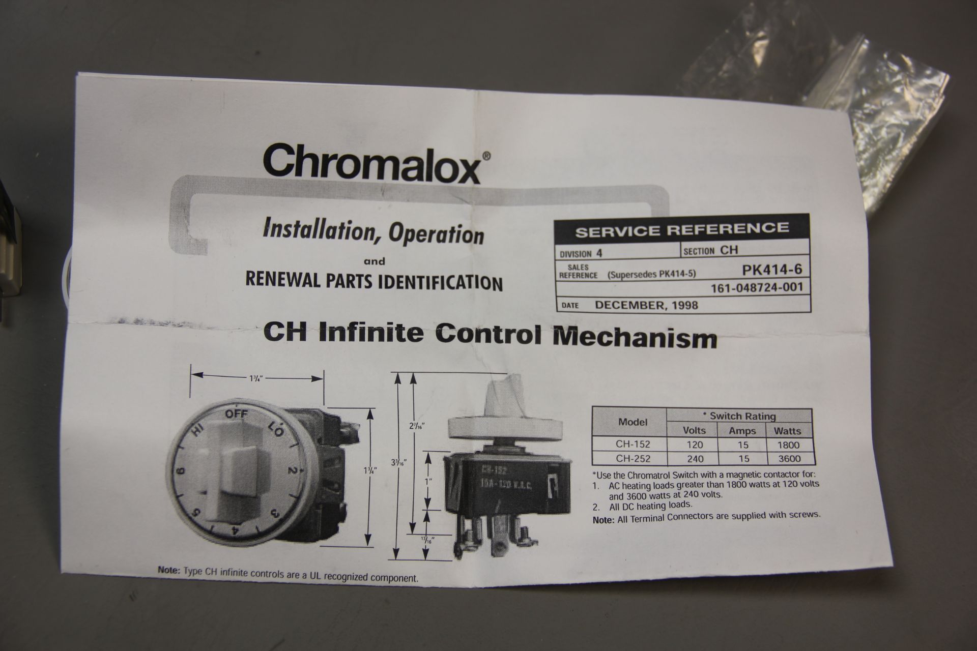 NEW CHROMALOX INFINITE CONTROL MECHANISM - Image 6 of 6