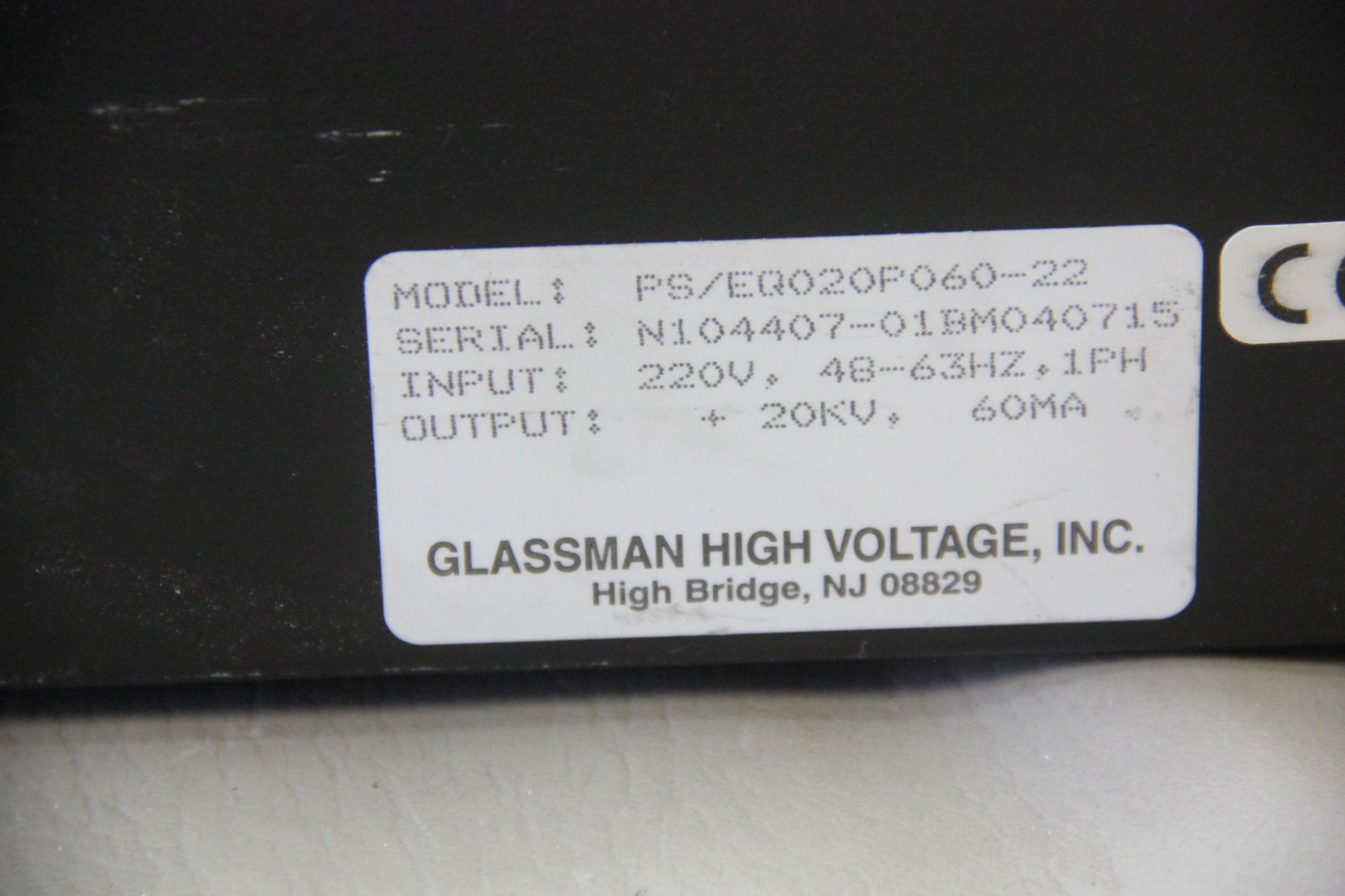 GLASSMAN SERIES EQ HIGH VOLTAGE POWER SUPPLY - Image 7 of 7