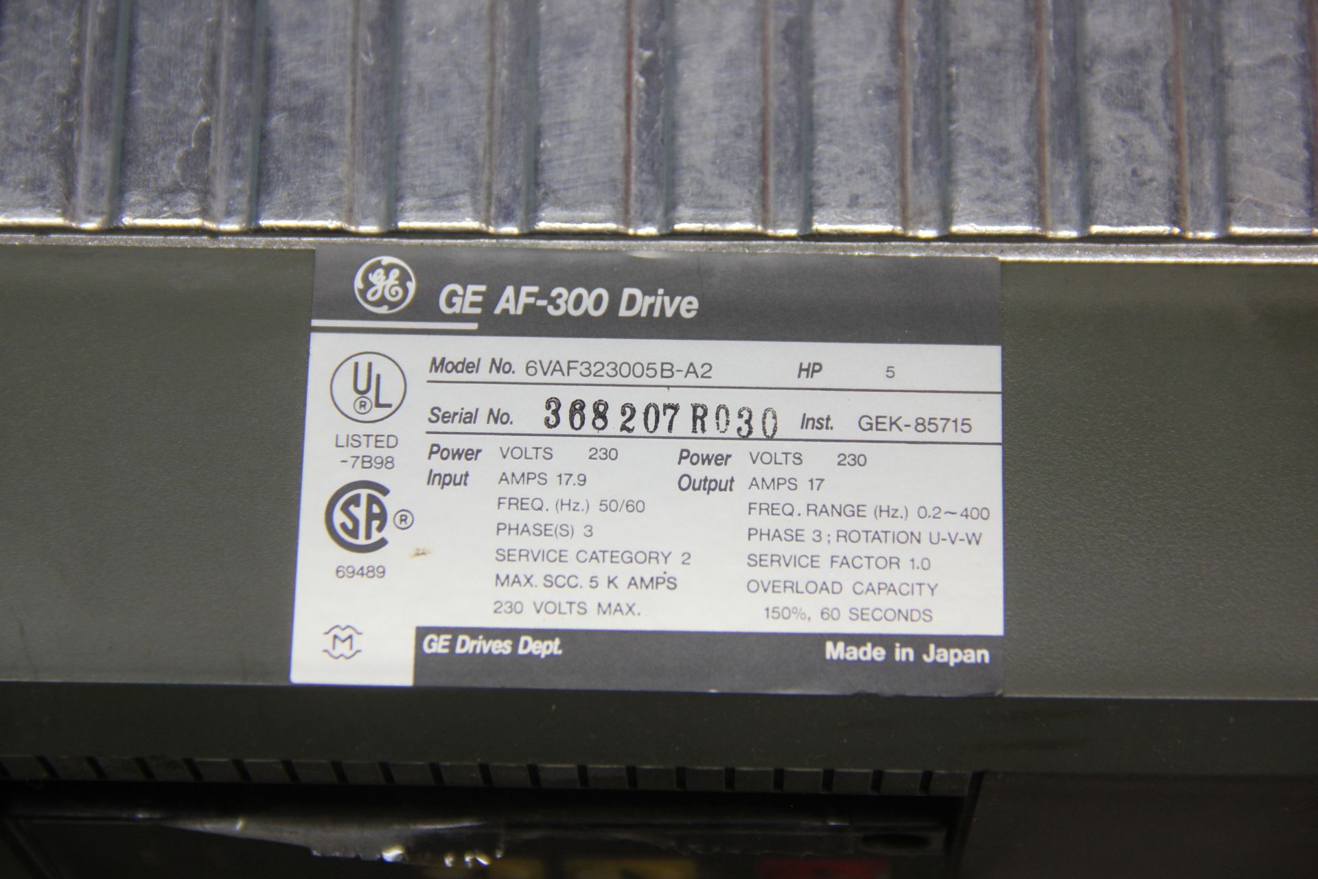 GE AF-300B 5HP AC DRIVE - Image 6 of 6