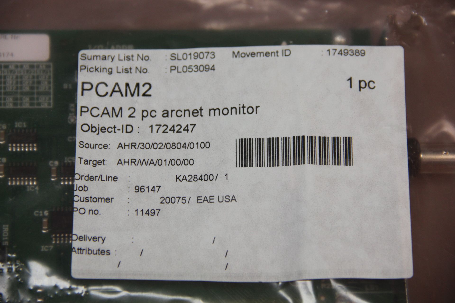 NEW EAE PCAM2 ARCNET MONITOR ISA CARD - Image 2 of 6