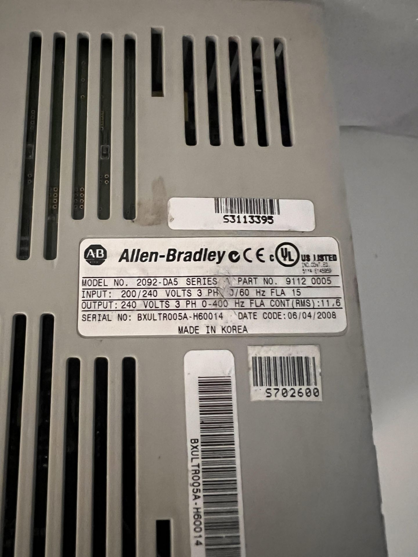 ALLEN BRADLEY ULTRA 1500 DIGITAL SERVO DRIVE - Image 4 of 4