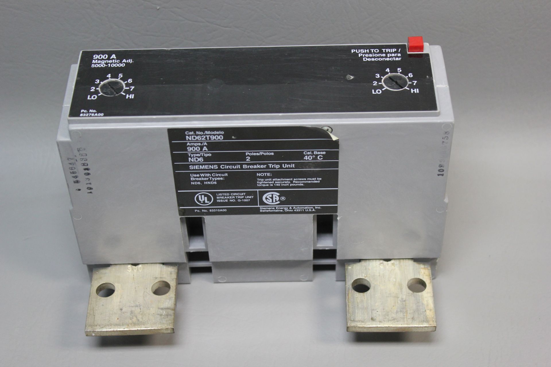 SIEMENS CIRCUIT BREAKER TRIP UNIT