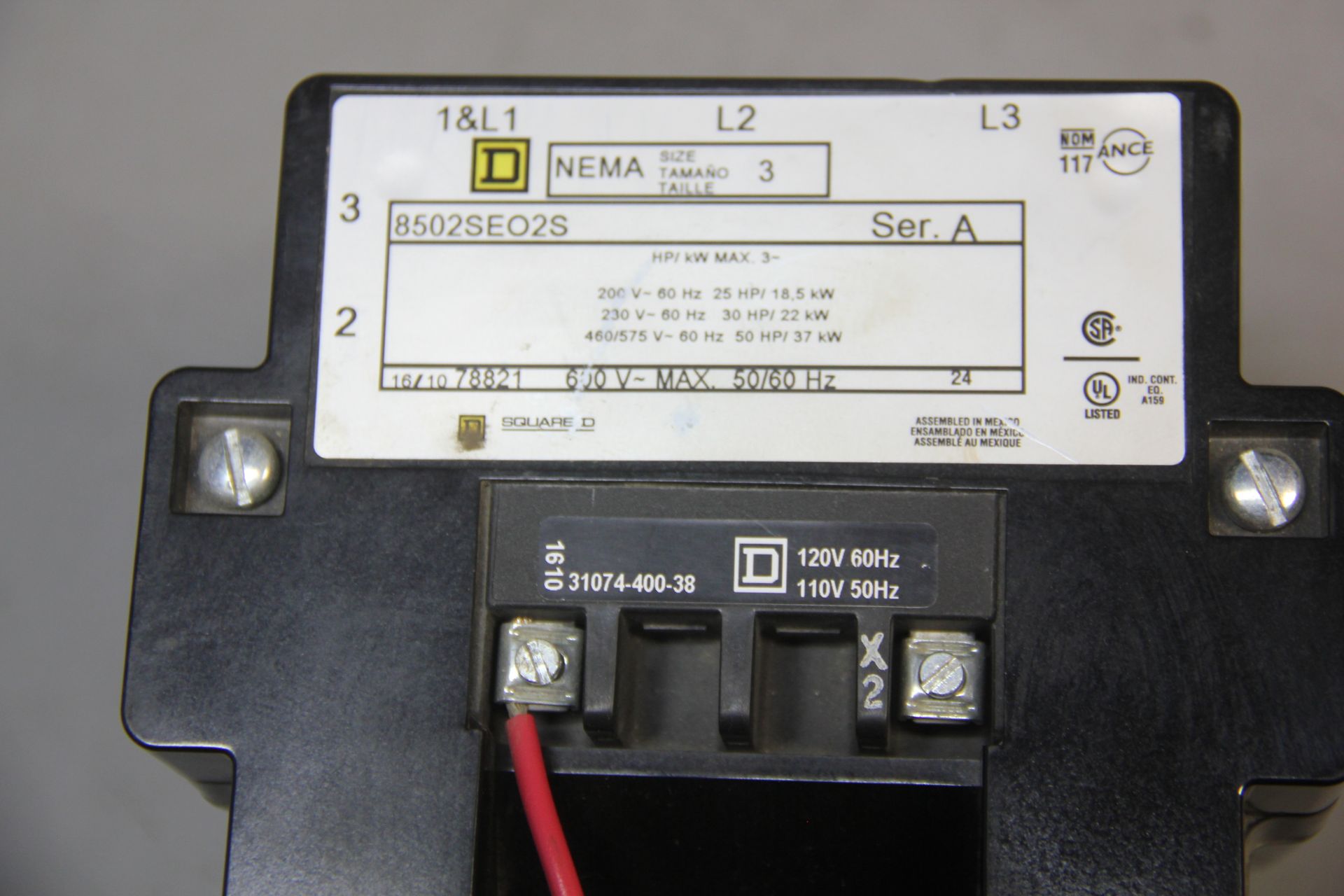 SQUARE D SIZE 3 CONTACTOR - Image 6 of 6