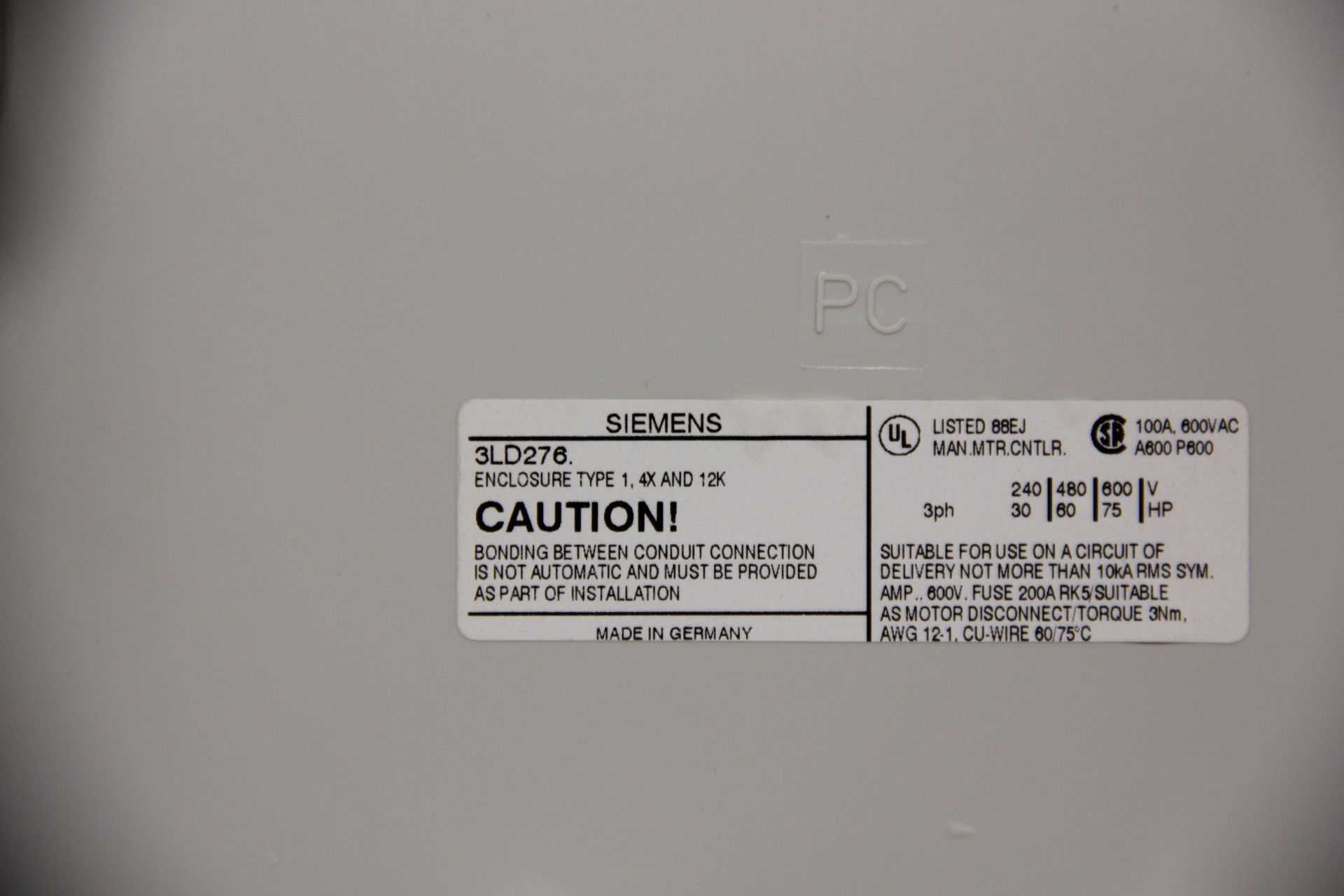 SIEMENS MAIN SWITCH DISCONNECTOR - Image 5 of 7