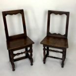 Two matched 19th century oak and elm side chairs