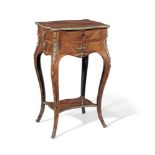 A late 19th / early 20th century Louis XV style rosewood and kingwood side table