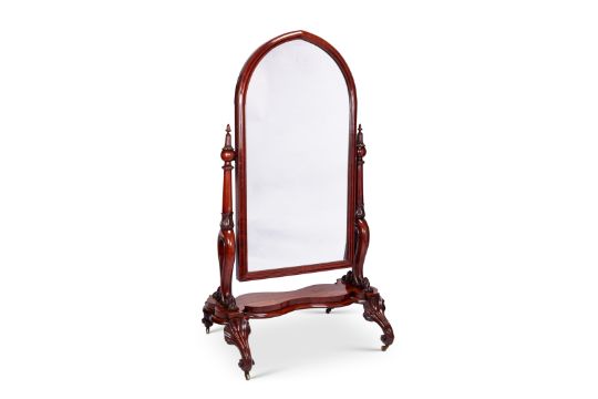 An early Victorian mahogany cheval mirror - Image 1 of 7