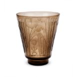 A Daum Art Deco brown acid etched vase, circa 1930’s