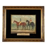 A set of three 19th century horse racing prints after J.F.Herring in verre eglomisé frames